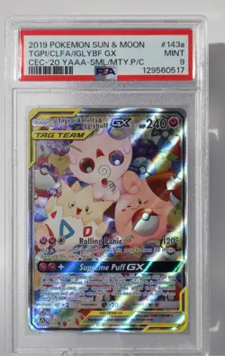 Pokemon 2019 Togepi & Cleffa & Igglybuff GX SM 143A/236 - PSA 9 - Image 2