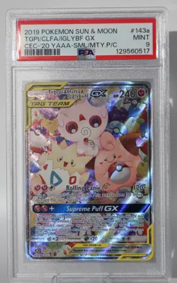 Pokemon 2019 Togepi & Cleffa & Igglybuff GX SM 143A/236 - PSA 9 - Image 3