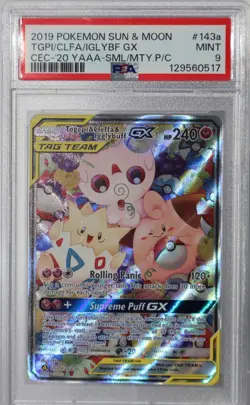Pokemon 2019 Togepi & Cleffa & Igglybuff GX SM 143A/236 - PSA 9 - Image 4