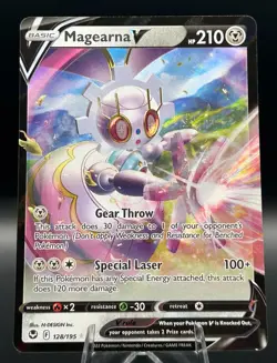 Magearna V 128/195 Silver Tempest Ultra Rare Pokemon TCG Near Min Full Art - Image 1