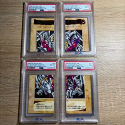 PSA 7 & 8 & 9 YU-GI-Oh! Bandai Blue-Eyes White Dragon's 3-Body set of 4 1999 JP - Image 1