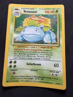 Pokemon TCG Venusaur Base Set 15/102 Holo Unlimited Holo Rare - HP - Image 1