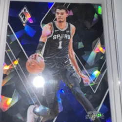 2023-24 Panini Phoenix Victor Wembanyama #256 Blue Cracked Ice Rookie RC Spurs - Image 4