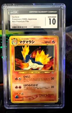 CGC 10 Quilava 1999 Japanese Neo Premium File Pokemon Card 156 1039 - Image 1