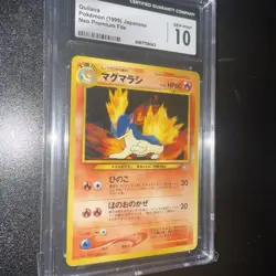 CGC 10 Quilava 1999 Japanese Neo Premium File Pokemon Card #156 - Image 1