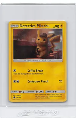Detective Pikachu - SM190 Black Star Promo Holo Pokemon CARD - LP - Image 1