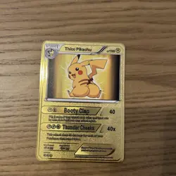 Thicc Pikachu Collectible Metal Card For Display Only - Image 1