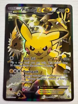 LP Pokemon Pikachu EX XY124 Black Star Promo 2016 Holo Card TCG - Image 1