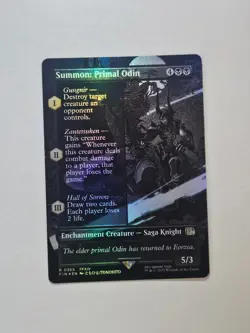 Summon Primal Odin (Borderless) 0365 Final Fantasy NM *FOIL* - Image 1