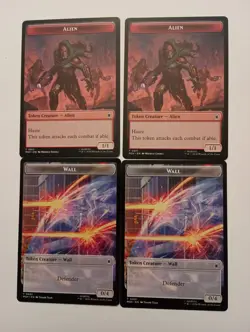 MTG Magic Marvel Super Heroes Lot 4x Tokens Wall T0001 / Alien T0011 - Image 1