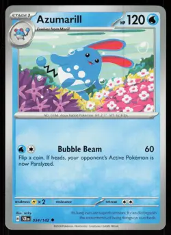 Azumarill 34/142 Uncommon Stellar Crown Pokemon Near Mint - Image 1