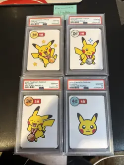 PSA 10 All 4 Sequential Pikachu Pokemon Center Taruka Round 1 Place Cards - Image 5