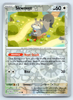 Pokemon Skwovet - SV01: Scarlet & Violet Base Set SVI Reverse Holo 151/198 NM - Image 1