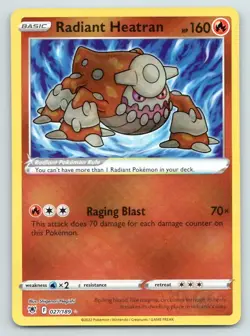 Pokemon Radiant Heatran Astral Radiance ASR RADIANT RARE HOLO 027/189 NM - Image 1