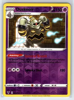 Dusknoir 071/185 Holo Rare Vivid Voltage Pokemon Reverse Holo Near Mint - Image 1