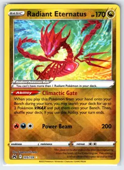 Radiant Eternatus 105/159 Radiant Rare Crown Zenith Pokemon Holo Near Mint - Image 1
