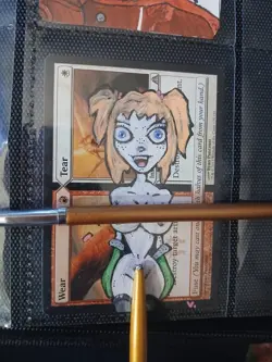 Mtg Hand Painted Altered Art Wear Tear Cute Anime Girl Artwork Signed Painting - Image 1