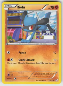 Riolu 79/113 Uncommon Legendary Treasures Pokemon Near Mint - Image 1