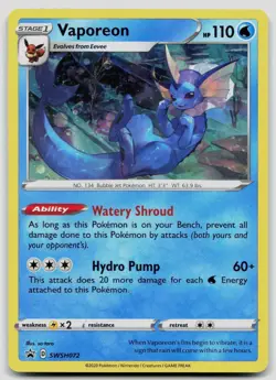 Vaporeon SWSH072 Sword & Shield Promo Pokemon NM - Image 1