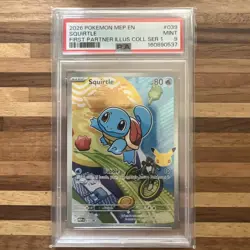 2026 POKEMON MEP PROMO FIRST PARTNER ILLUSTRATION COLLECTION #039 SQUIRTLE PSA 9 - Image 1