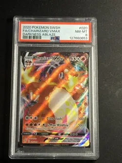 POKEMON CHARIZARD VMAX 2020 SWORD & SHIELD DARKNESS ABLAZE #020 FA PSA 8 - Image 1