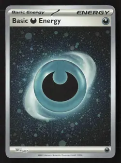 🌀🌀 SWIRL Basic Darkness Energy (Cosmos Holo) Holo SVE 007 NM Pokemon TCG - Image 1