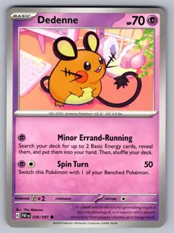 DEDENNE 036/091 COMMON PALDEAN FATES POKEMON NM - Image 1