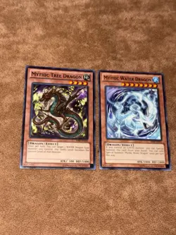 Yugioh Mythic Tree Dragon + Mythic Water Dragon Set SHSP-EN010 SHSP-EN011 - Image 1