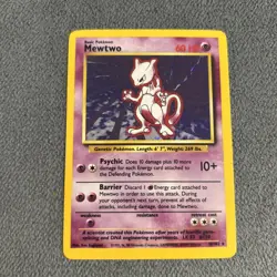 Mewtwo 10/102 Holo Rare Base Set Pokemon Card WOTC 1999 Vintage LP - Image 1