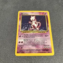 Mewtwo 10/102 Holo Rare Base Set Pokemon Card WOTC 1999 Vintage LP - Image 2