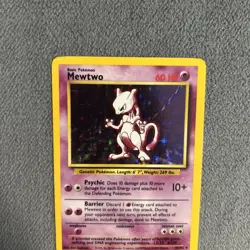 Mewtwo 10/102 Holo Rare Base Set Pokemon Card WOTC 1999 Vintage LP - Image 3