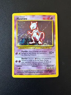 1999 POKEMON BASE SET UNLIMITED #10 MEWTWO HOLO - UNGRADED - Image 2
