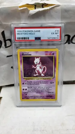 1999 MEWTWO HOLO RARE BASE SET POKEMON TCG PSA 6 EXCELLENT-MINT #10/102 - Image 2