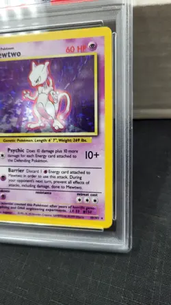 1999 MEWTWO HOLO RARE BASE SET POKEMON TCG PSA 6 EXCELLENT-MINT #10/102 - Image 3