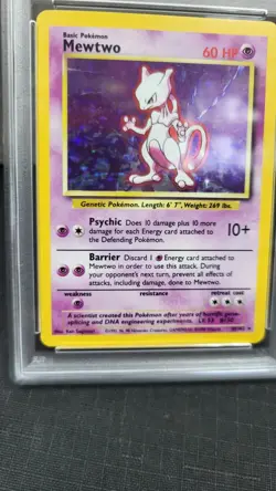 1999 MEWTWO HOLO RARE BASE SET POKEMON TCG PSA 6 EXCELLENT-MINT #10/102 - Image 4