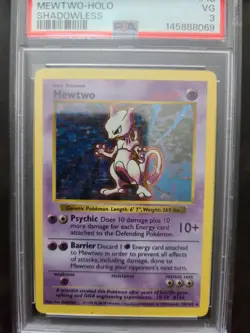 Pokemon- Mewtwo Holo Base Set #10 Shadowless PSA 3 1999 Rare Vintage - Image 3