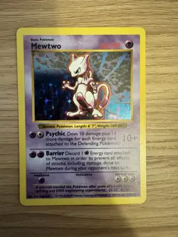 Mewtwo Shadowless base set Holo 1999 pokemon card 10/102 MP - Image 1