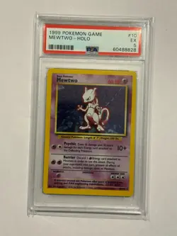 Pokemon Mewtwo Holo Base Set 10/102 1999 PSA 5 - Image 1