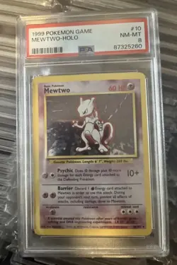 1999 Pokemon Base Set Mewtwo Holo #10/102 PSA 8 WOTC Unlimited Rare - Image 3
