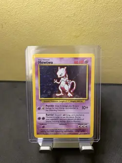 Pokemon TCG Mewtwo Base Set Unlimited 10/102 Holo 1999-2000 Wizards - Moderate - Image 1