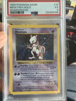1999 Pokemon Mewtwo Holo Shadowless PSA 5 Base Set. 10/102 Vintage New Cert EX - Image 1