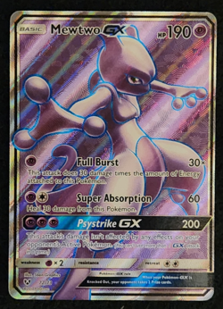 2017 Pokemon Shining Legends Mewtwo GX #72/73 Full Art EX-NM - Image 1