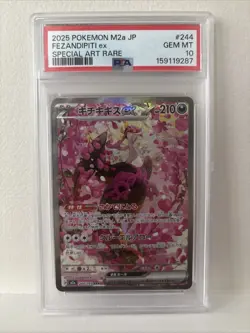 PSA 10 Fezandipiti ex SAR 244/193 M2a Japanese Mega Dream ex Pokemon Card - Image 1
