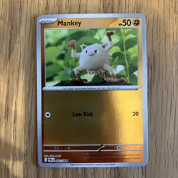 Mankey Reverse Holo Yuka Morii. 042/084. Pokemon card TCG Pitch Black. English - Image 1