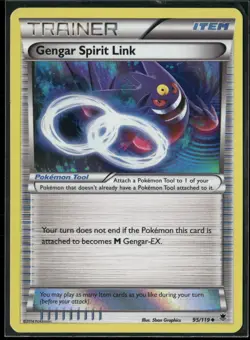 Pokemon - Gengar Spirit Link 95/119 XY Reverse Holo Phantom Forces LP - Image 1