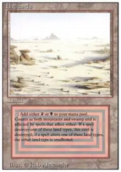 1x Badlands Moderate Play, English 3rd Edition Revised MTG Magic - Image 1