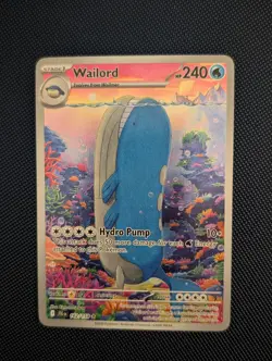 Pokemon TCG Wailord 162/159 Journey Together Illustration Rare Card NM Condition - Image 1