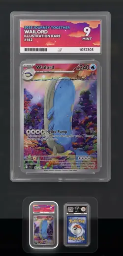 Pokemon Journey Together Wailord Illustration Rare Card 162/159 Ace Mint 9 - Image 1