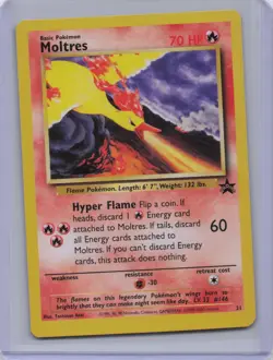 Moltres 21 Promo Wizards Black Star Promos Pokemon Damaged - Image 1
