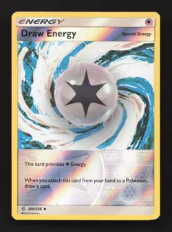 Draw Energy 209/236 Uncommon Cosmic Eclipse Pokemon Reverse Holo Near Mint - Image 1